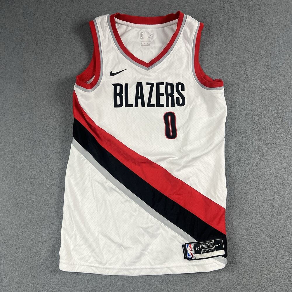 Nike Damian Lillard Jersey Mens Small #0 Portland Trailblazers Dri-fit Swingman